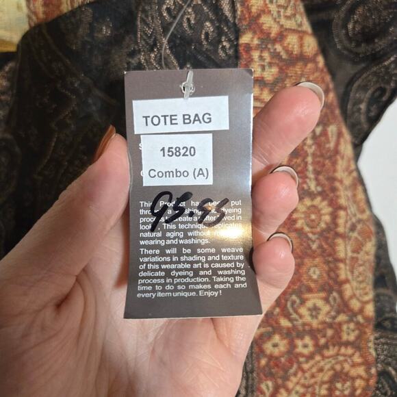 Anu Tote Paisley Boho Bag‎ Magnet Patchwork Tapestry Market Shopping Upcycled - Picture 3 of 10